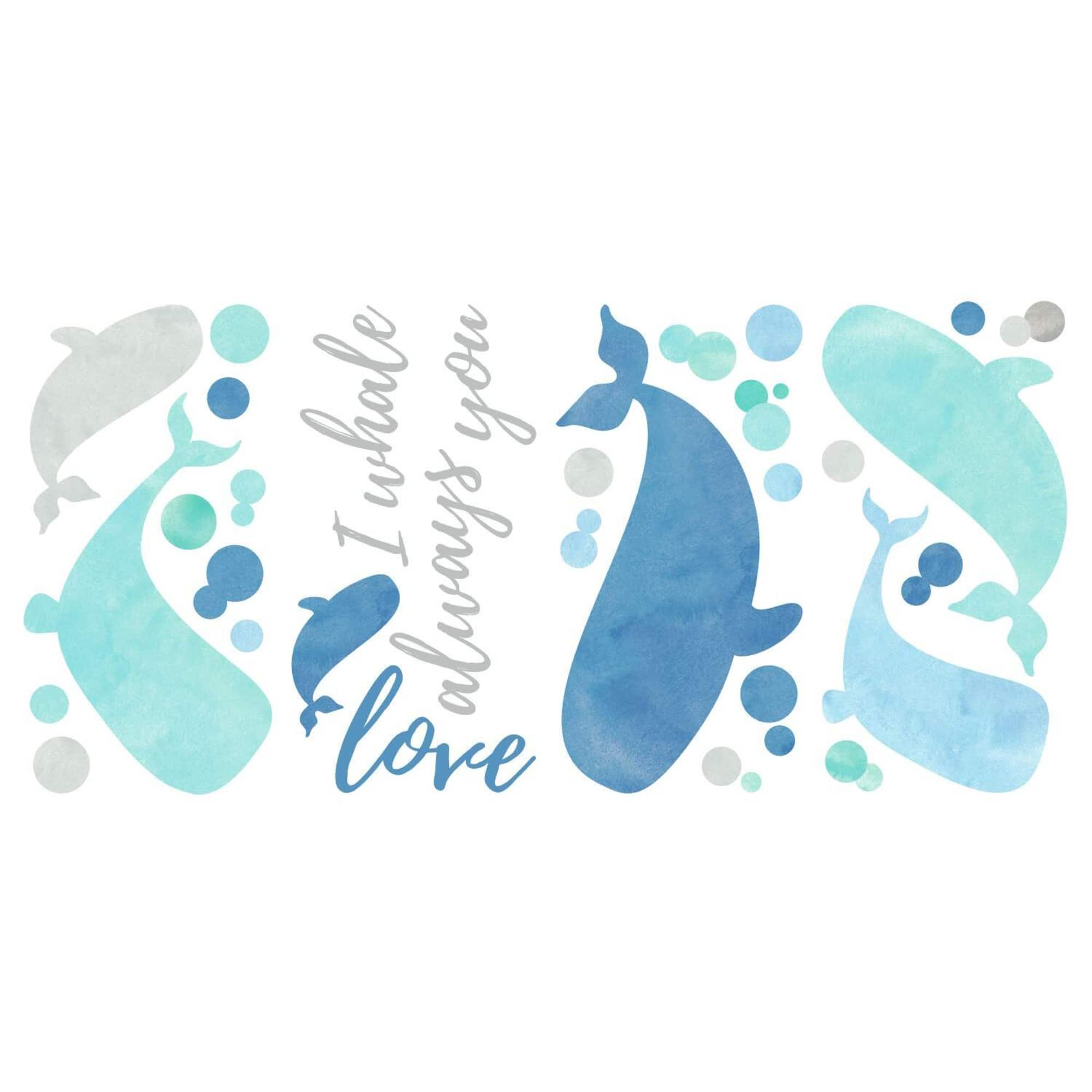 RoomMates I Whale Always Love You Peel & Stick Giant Wall Decals